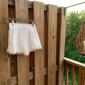 Charlotte Russe White Soft Drawstring Shorts